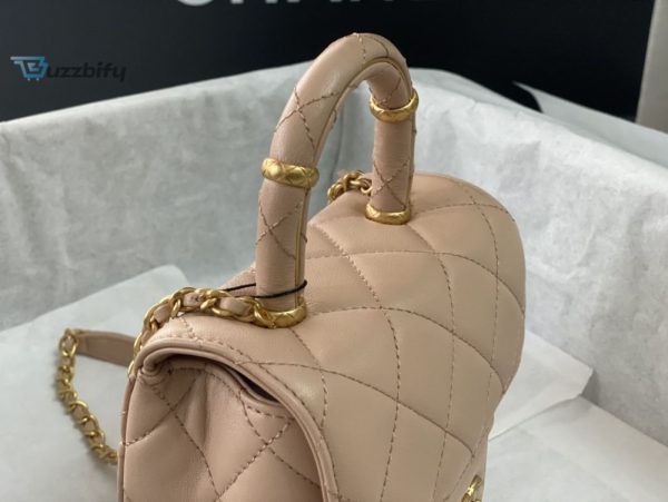 chanel mini flap bag with top handle yellowbeige for women 15cm 6in as4035 buzzbify 1 11