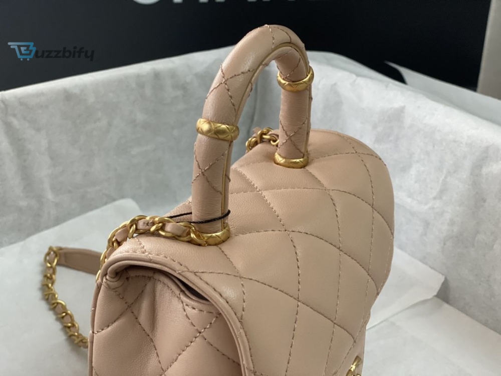 Chanel Mini Flap Bag With Top Handle Yellowbeige For Women 15Cm 6In As4035 33 Chanel Mini Flap Bag With Top Handle Yellow/Beige For Women 15cm / 6in AS4035