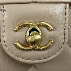 chanel mini flap bag with top handle yellowbeige for women 15cm 6in as4035 buzzbify 1 12