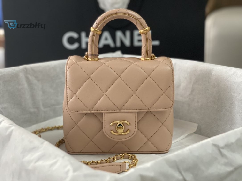 Chanel Mini Flap Bag With Top Handle Yellowbeige For Women 15Cm 6In As4035 36 Chanel Mini Flap Bag With Top Handle Yellow/Beige For Women 15cm / 6in AS4035