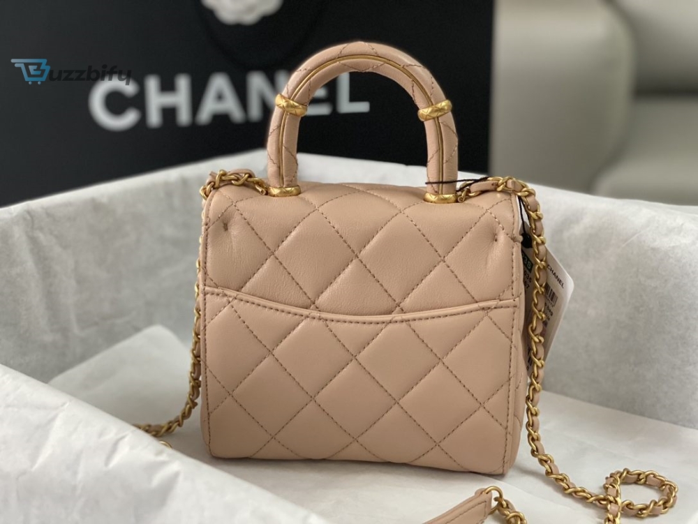 Chanel Mini Flap Bag With Top Handle Yellowbeige For Women 15Cm 6In As4035 37 Chanel Mini Flap Bag With Top Handle Yellow/Beige For Women 15cm / 6in AS4035