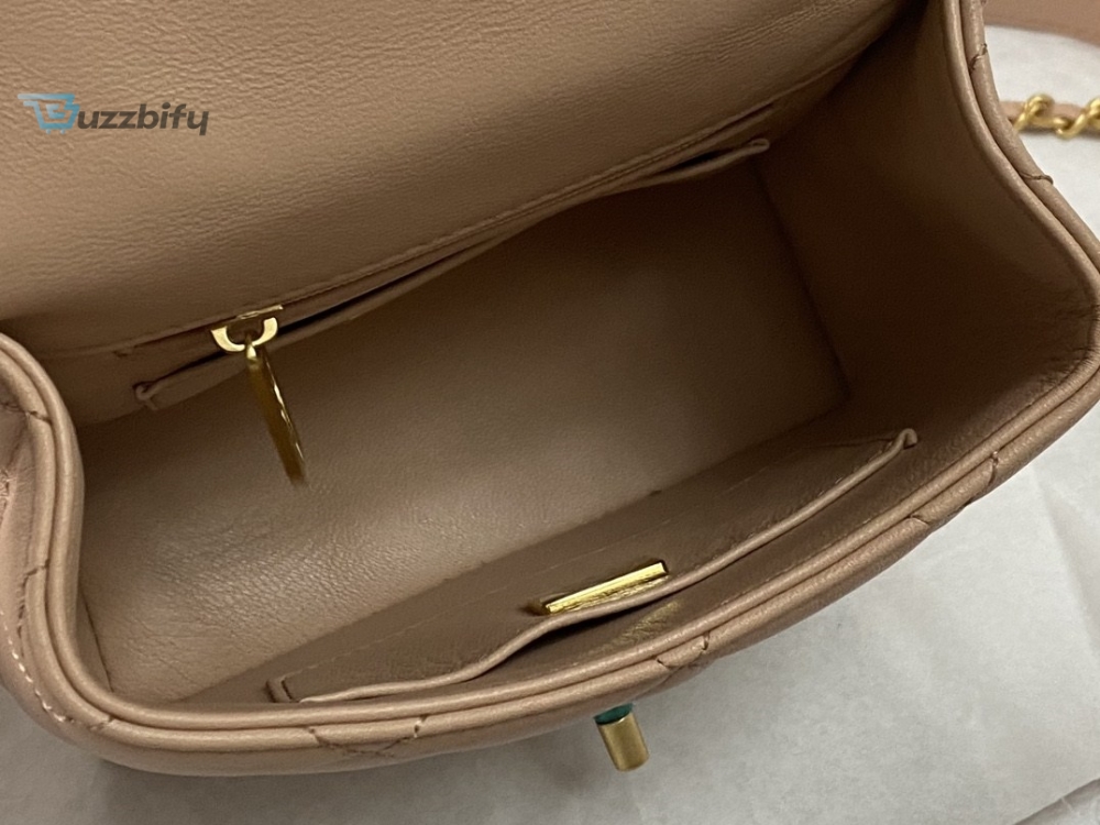 Chanel Mini Flap Bag With Top Handle Yellowbeige For Women 15Cm 6In As4035 39 Chanel Mini Flap Bag With Top Handle Yellow/Beige For Women 15cm / 6in AS4035