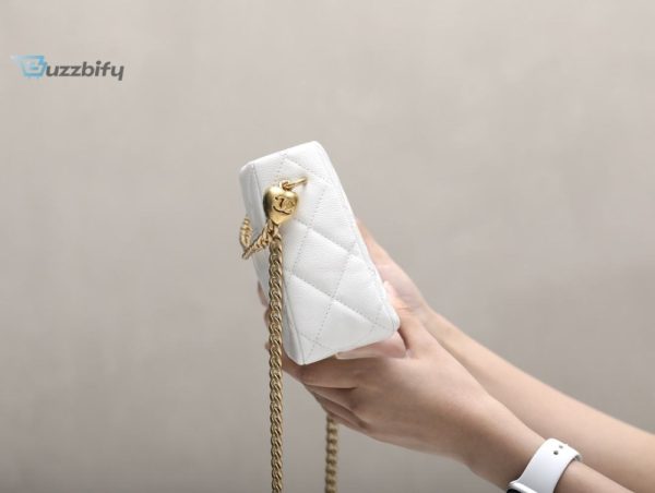 chanel hobo heart adjustment buckle white for women 18cm 71in buzzbify 1 10