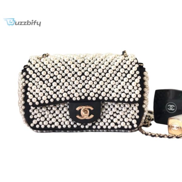 chanel 19s mini pearl on flap black for women 199cm 78in buzzbify 1 1