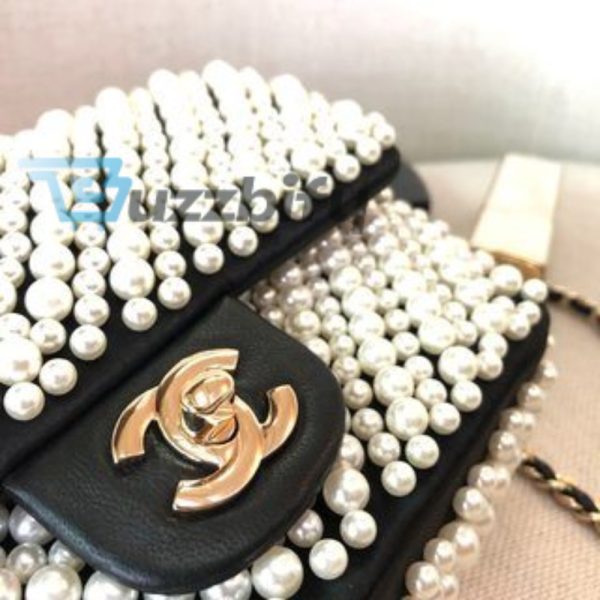 chanel 19s mini pearl on flap black for women 199cm 78in buzzbify 1 7