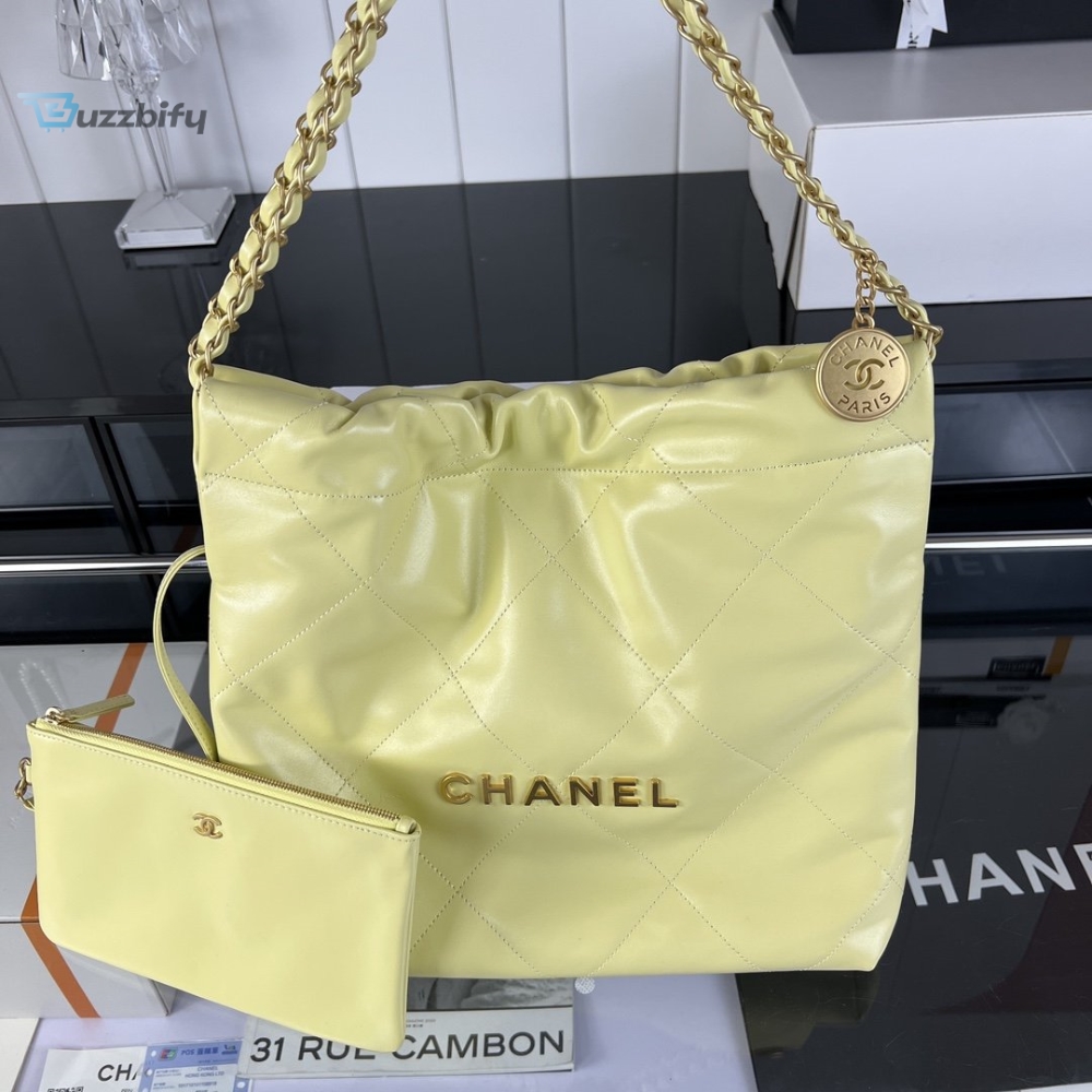 Chanel 22 Medium Handbag Yellow/Grey/Brown/Dark Blue/Pink/Jade Green/White For Women 37cm / 14.5in