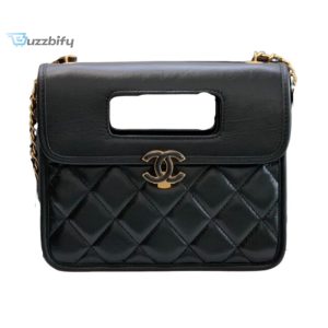 chanel mini top handle bag black for women 20cm 79in buzzbify 1
