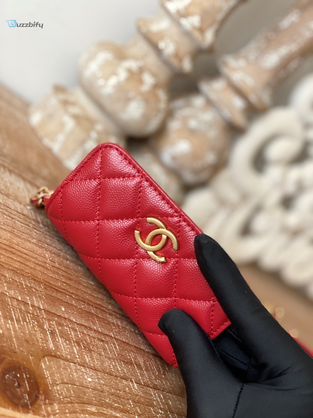 Chanel Clutch With Chain Red For Women Womens Bags 4.8In12.3Cm
