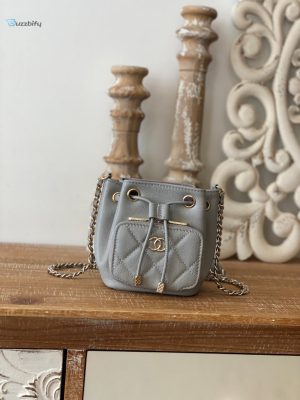 chanel mini bucket bag with strap gray for women womens bags 49in125cm buzzbify 1