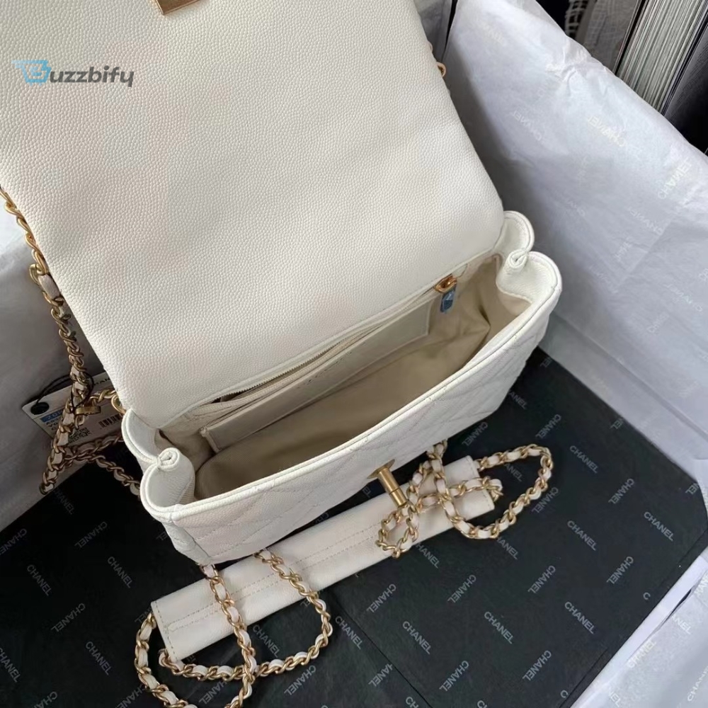Chanel Flapbag With Chain White For Women Womens Bags 8.3In21cm