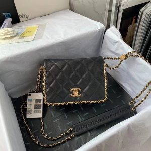 chanel flapbag with chain black for womens bags 83in21cm buzzbify 1