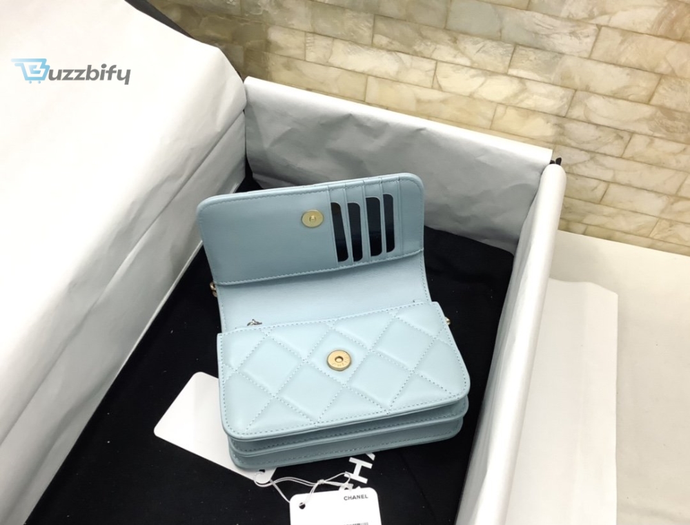 Chanel Spring And Summer 22C Turquoise For Women Womens Bags 6.1In15.5Cm