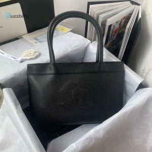chanel vintage cc open tote caviar east west black for women womens bags 145in369cm buzzbify 1 2