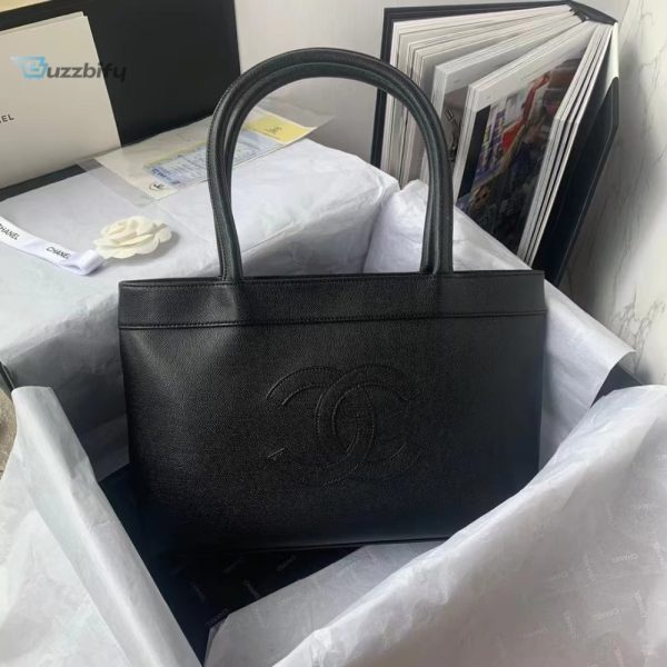 chanel vintage cc open tote caviar east west black for women womens bags 145in369cm buzzbify 1 2