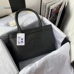 chanel vintage cc open tote caviar east west black for women womens bags 145in369cm buzzbify 1 7
