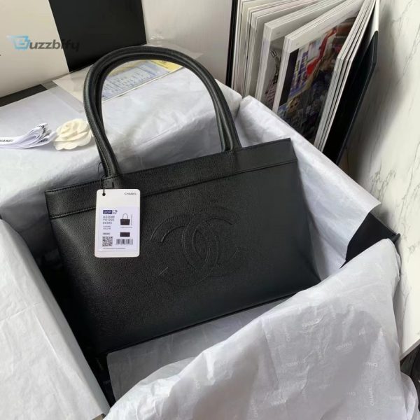 chanel vintage cc open tote caviar east west black for women womens bags 145in369cm buzzbify 1 7