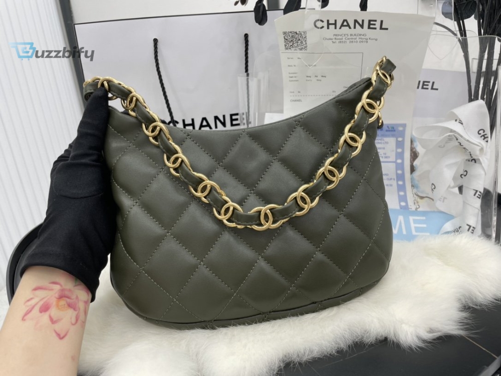 Chanel Hobo Handbag Emerald Green For Women, Women’s Bags 9.4in/24cm
