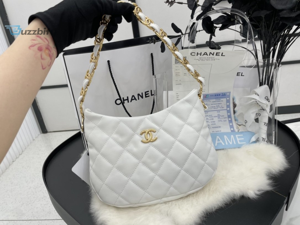 Chanel Hobo Handbag White For Women, Women’s Bags 9.4in/24cm
