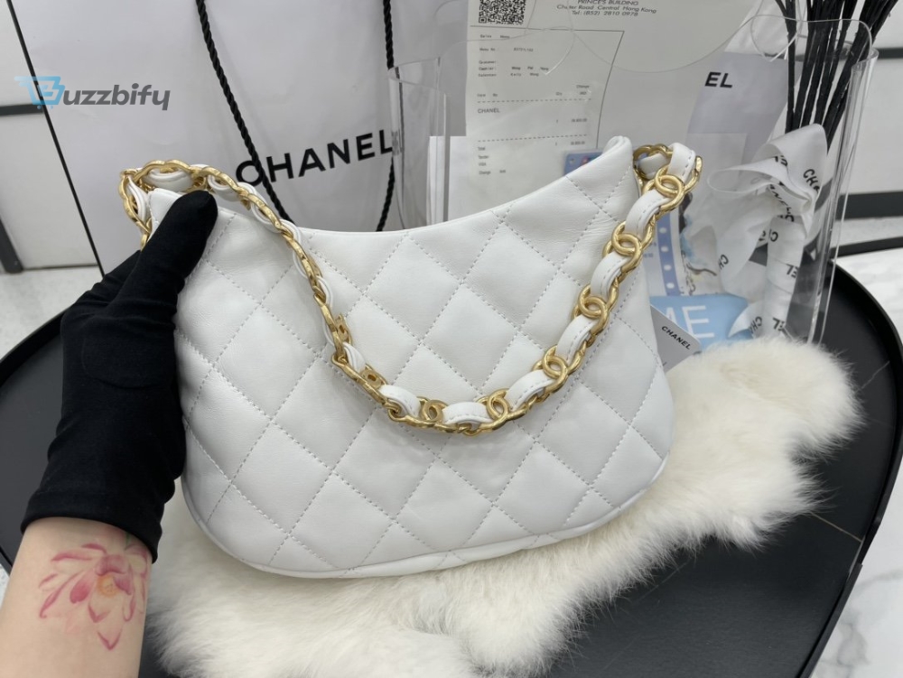 Chanel Hobo Handbag White For Women, Women’s Bags 9.4in/24cm