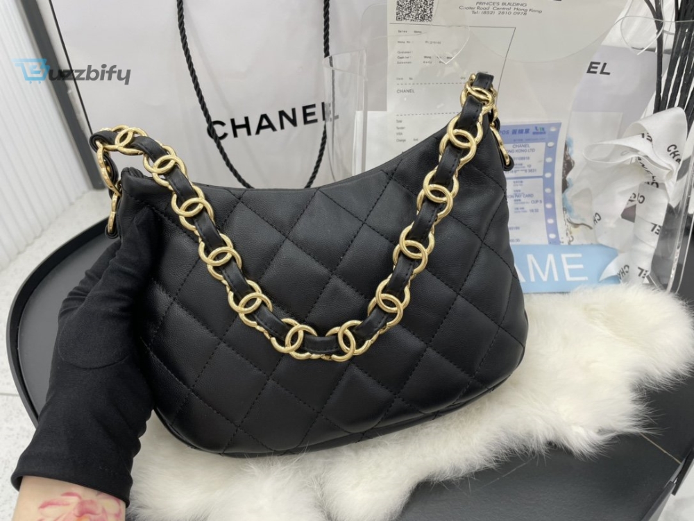 Chanel Hobo Handbag Black For Women, Women’s Bags 9.4in/24cm AS3562 B09178 94305