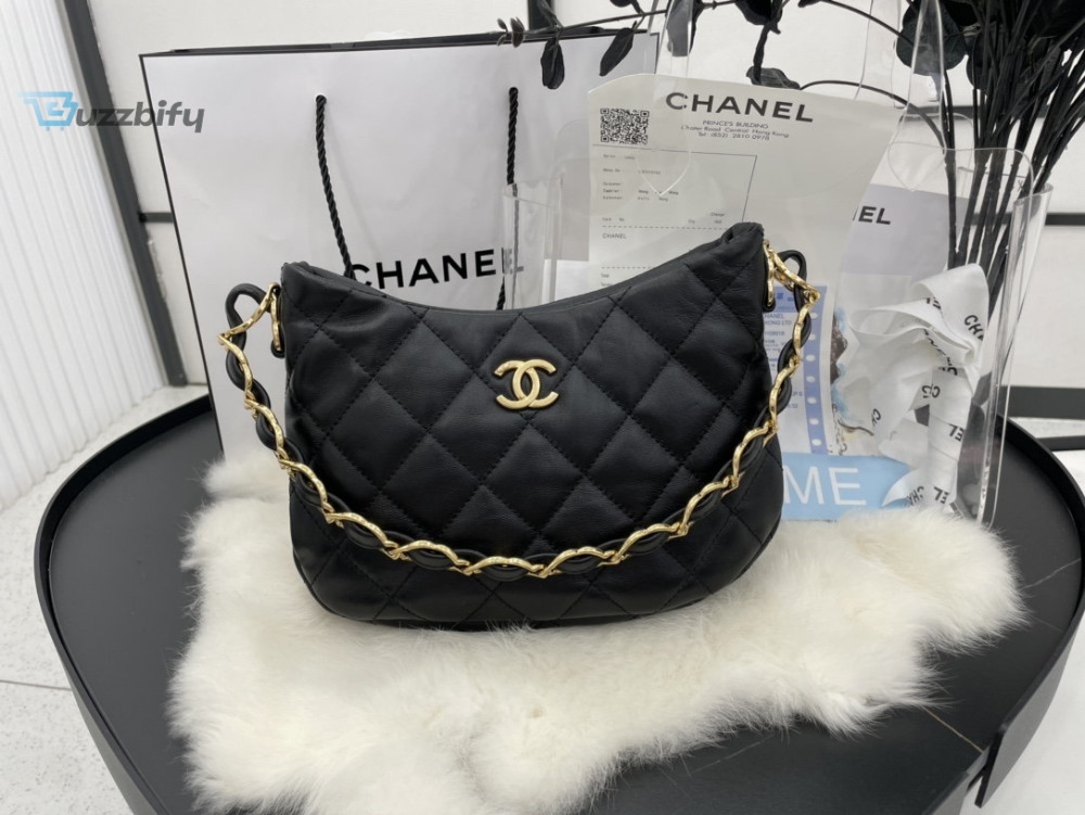 Chanel Hobo Handbag Black For Women, Women’s Bags 9.4in/24cm AS3562 B09178 94305