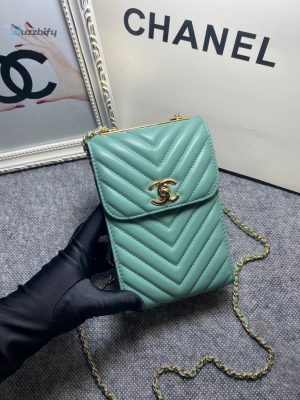 chanel chevron trendy cc phone mint bag for women 18cm7in buzzbify 1