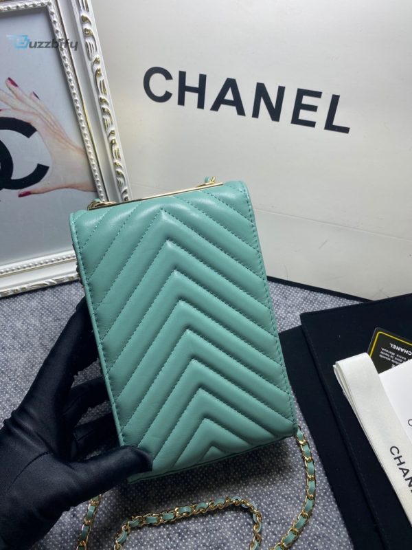 chanel chevron trendy cc phone mint bag for women 18cm7in buzzbify 1 2