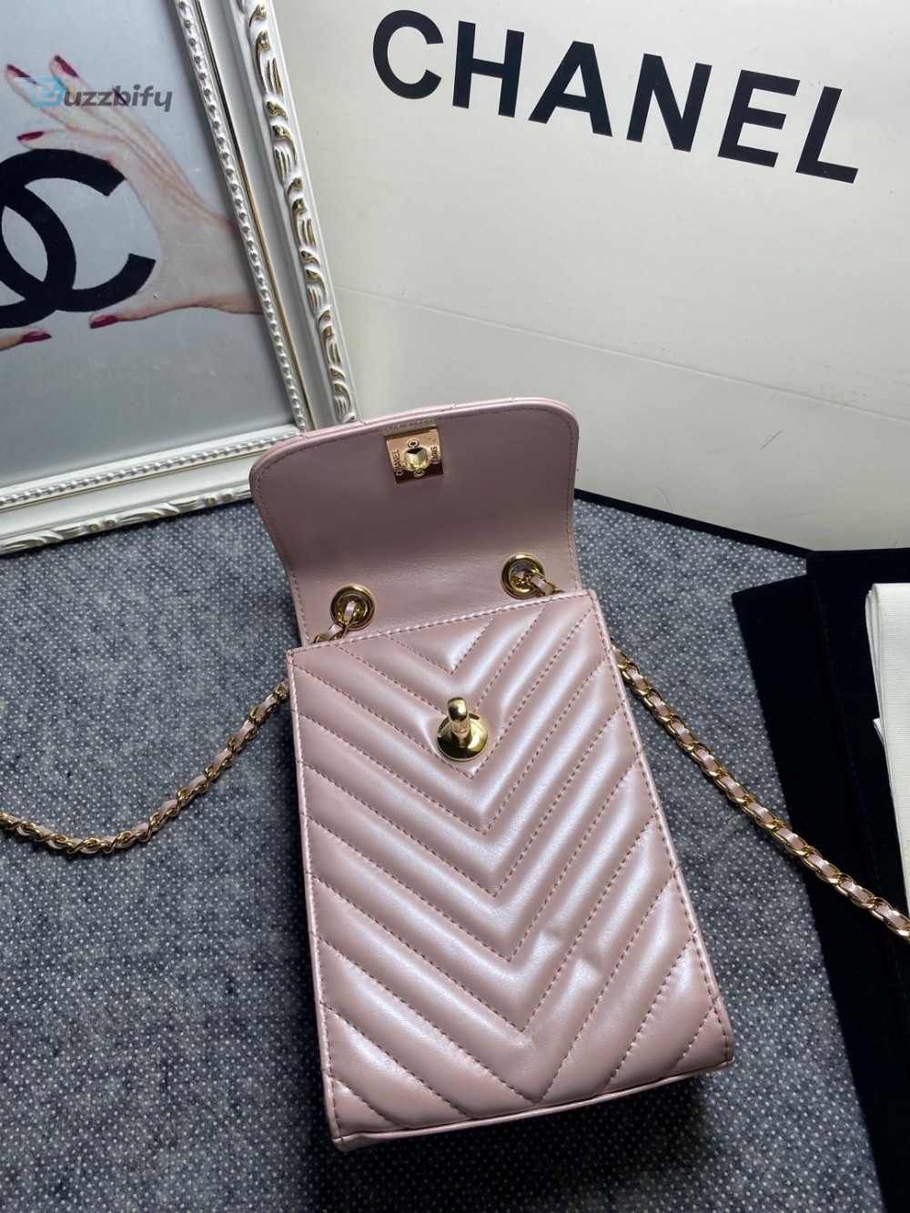 Chanel Chevron Trendy Cc Phone Light Purple Bag For Women 18Cm7in