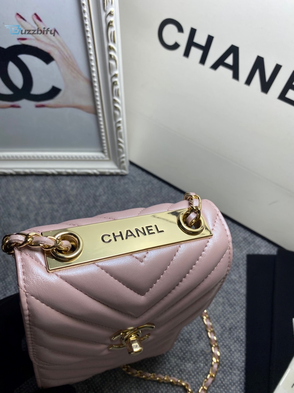 Chanel Chevron Trendy Cc Phone Light Purple Bag For Women 18cm/7in