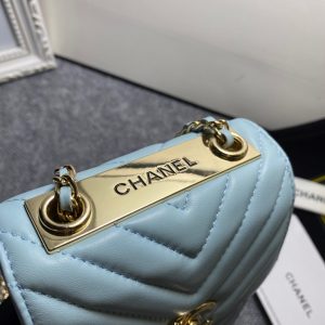 chanel chevron trendy cc phone light blue bag for women 18cm7in buzzbify 1 2