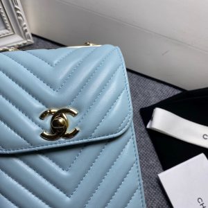 chanel chevron trendy cc phone light blue bag for women 18cm7in buzzbify 1 3