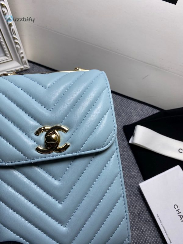 chanel chevron trendy cc phone light blue bag for women 18cm7in buzzbify 1 3