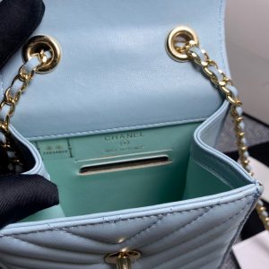 chanel chevron trendy cc phone light blue bag for women 18cm7in buzzbify 1 4