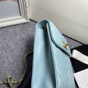 chanel chevron trendy cc phone light blue bag for women 18cm7in buzzbify 1 6