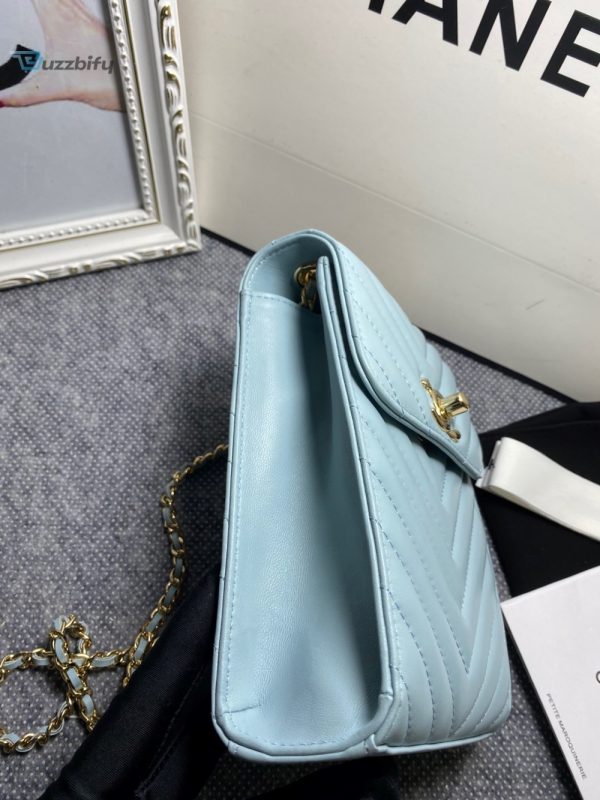 chanel chevron trendy cc phone light blue bag for women 18cm7in buzzbify 1 6