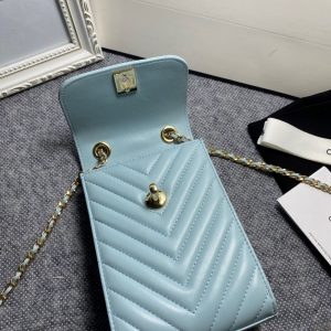 chanel chevron trendy cc phone light blue bag for women 18cm7in buzzbify 1 8