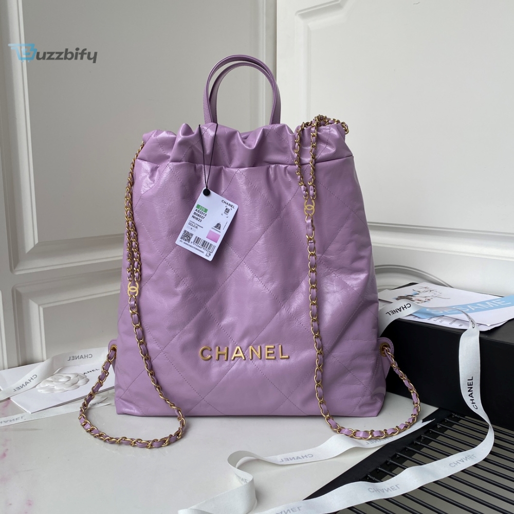 Chanel Backpack Purple Shiny Large Bag For Women 51Cm20in