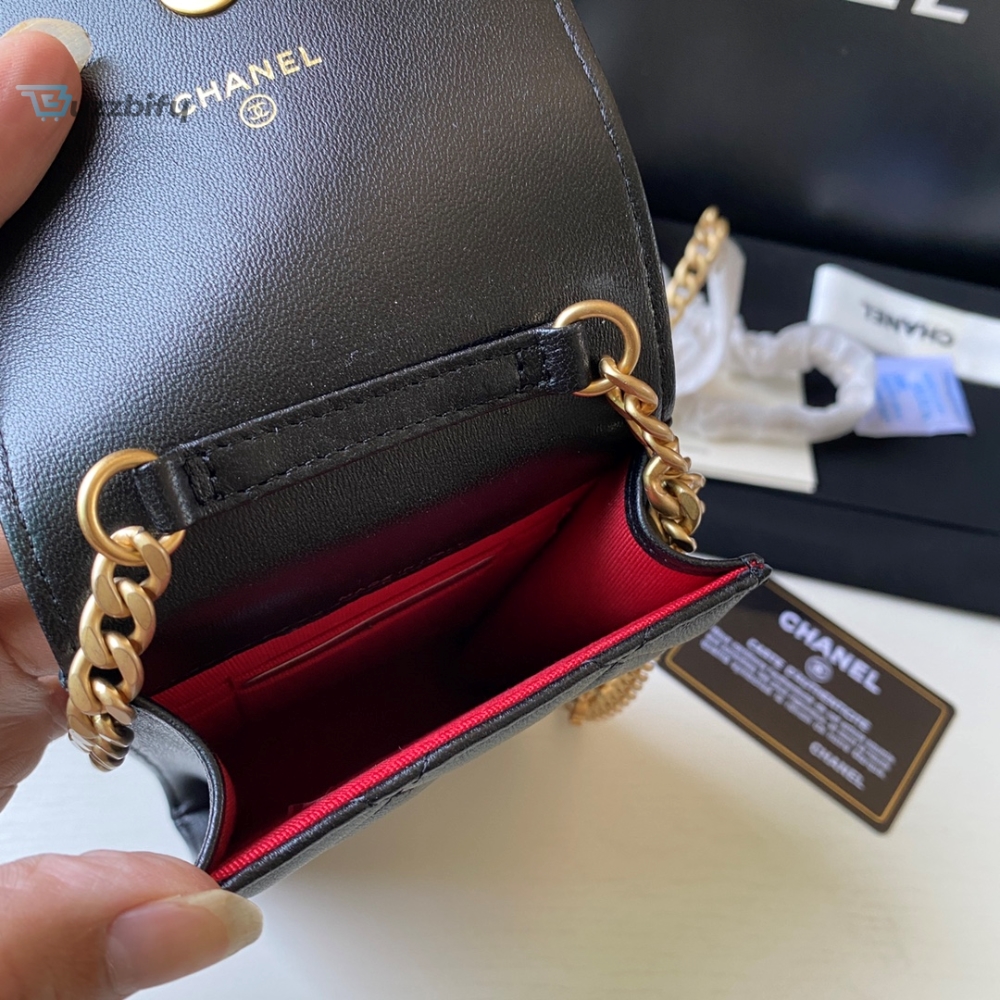 Chanel Phone Holder Black Bag For Women 15Cm6in