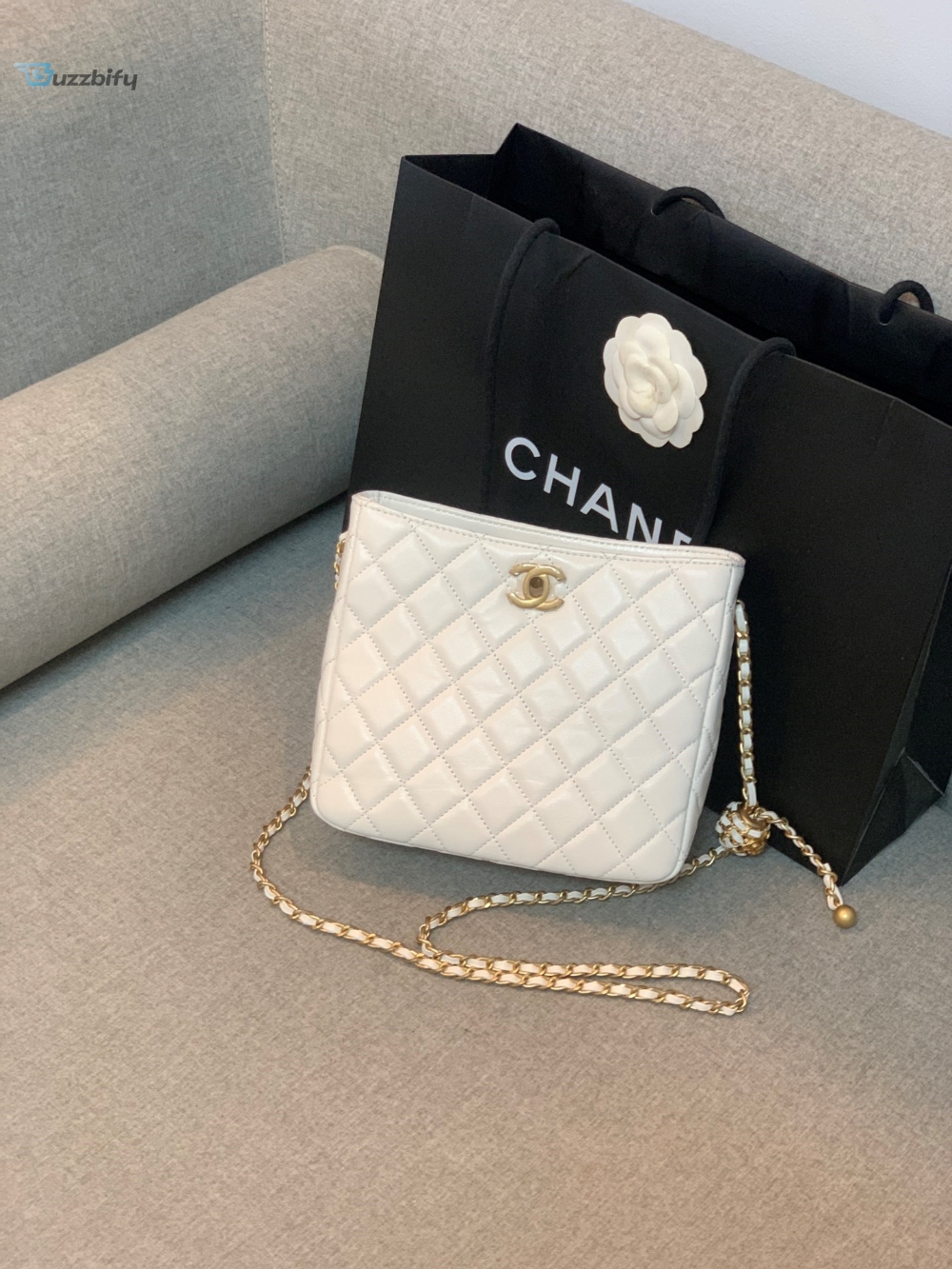 Chanel Hobo Handbag White Bag For Women 16Cm6in