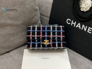 chanel navy sparkle tweed classic mini rectangular flap bag for women 20cm75in buzzbify 1