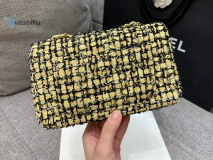 chanel mini yellow tweed flap bag for women 20cm75in buzzbify 1 1