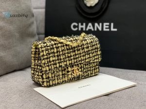 chanel mini yellow tweed flap bag for women 20cm75in buzzbify 1 4