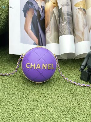 chanel ball bag purple and gold chain bag for women 8cm315in buzzbify 1