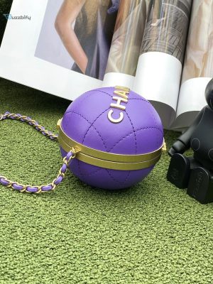 chanel ball bag purple and gold chain bag for women 8cm315in buzzbify 1 3