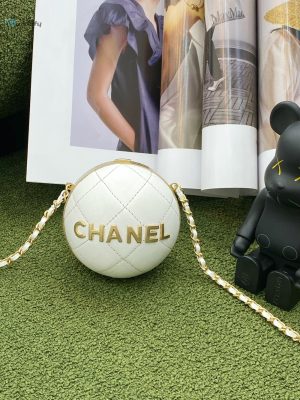chanel ball bag white and gold chain bag for women 8cm315in buzzbify 1