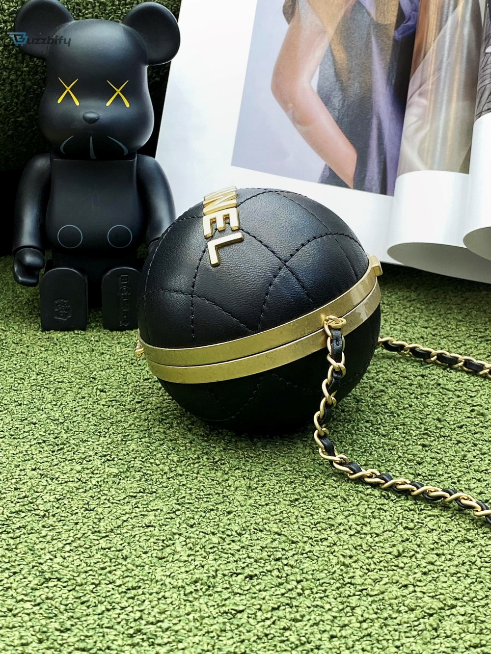 Chanel Ball Bag Black And Gold Chain Bag For Women 8Cm3.15In