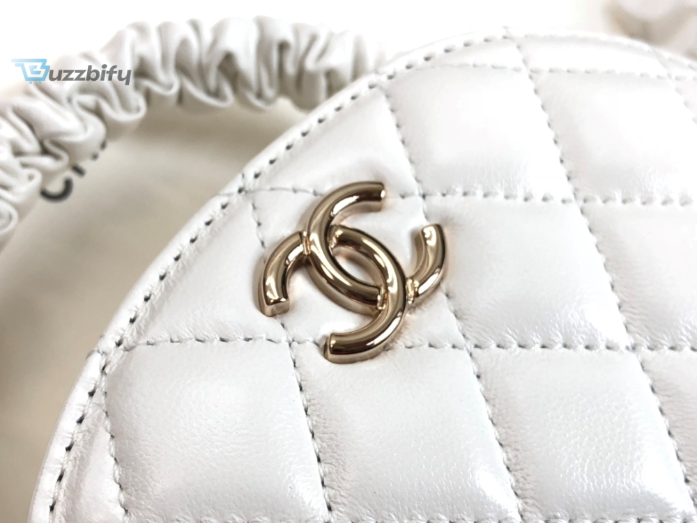 Chanel Vanity Case Shiny Gold White Bag For Women 9.5Cm3.7In