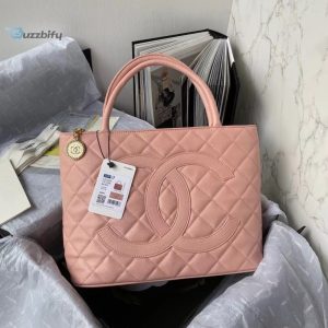 chanel sleeveless medallion tote shoulder pink bag for women 29cm114in buzzbify 1