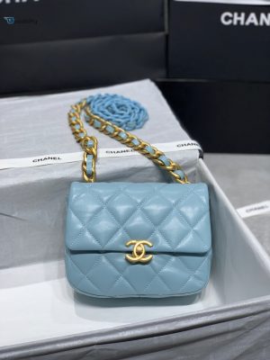 chanel mini flap bag goldtone metal blue bag for women 13cm5in buzzbify 1