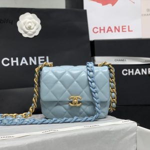 chanel mini flap bag goldtone metal blue bag for women 13cm5in buzzbify 1 4